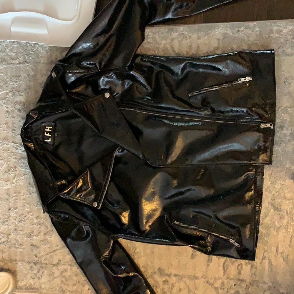 Black patent leather jacket